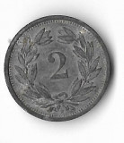 Moneda 2 rappen 1942 - Elvetia, Europa, Zinc