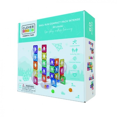 Set magnetic Circuit cu bile Compact 60 Piese, Cleverclixx foto