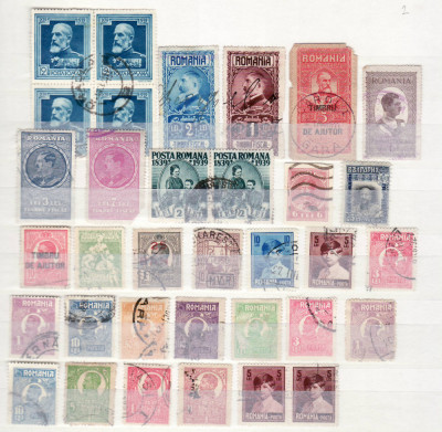 Romania 1900 - 1950 Lot 34 timbre stampilate foto