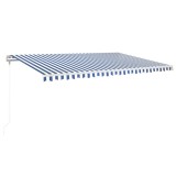 Cumpara ieftin Copertina automata cu LED&amp;senzor vant, albastru&amp;alb, 500x350 cm