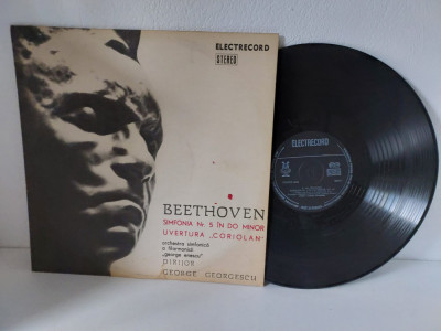 Disc vinyl , vinil Beethoven Simfonia nr 5 si Uvertura Coriolan, Electrocord foto