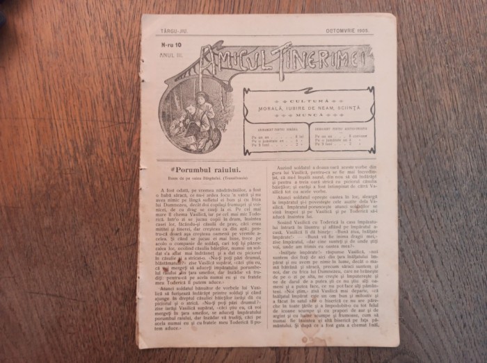 AMICUL TINERIMEI, REVISTA TARGU JIU, 1905, ANUL 3 * NR 10
