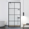 Paravan dus walk-in Aqua Class &reg; Black, model Mode negru, sticla clara, securizata, 100x195 cm