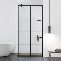 Paravan dus walk-in Aqua Class &reg; Black, model Mode negru, sticla clara, securizata, 50x195 cm