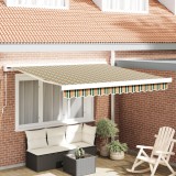 Marchiza Manuală Retractabilă vidaXL Verde și Galben 300x250 cm
