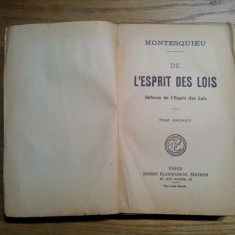 DE L`ESPRIT DES LOIS - Tome Premier - Montesquieu - 1926, 432 p.