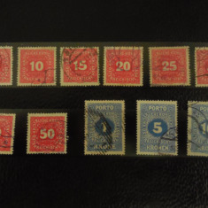 Austria-timbre Porto 1916-serie completa-stampilate