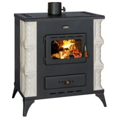 Soba pe lemne, Prity K RK, metalica, 3,2 kg/h, 730 x 480 x 820 - Alb