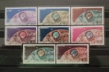 Taaf, Colonii franceze 1962 - Omnibuse , Primul satelit Telestar-America - Europa , 8 colonii franceze, serii de cate 1valoare , dantelate , MNH, Spatiu, Nestampilat