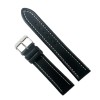 Curea Ceas Piele Naturala Neagra Cusatura Alba Casual 18mm, 20mm WZ2307, Time Veranda