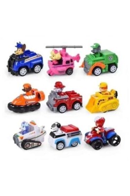 set 9 figurine și vehicule multicolore, 12 cm foto