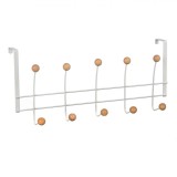 Cuier Perete/Usa, OffLimits, Model cu 10 Carlige, 48x20 cm, Metal, Argintiu
