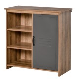 HOMCOM Mobilier Multifuncțional cu Rafturi, 80x35x82 cm, Maro