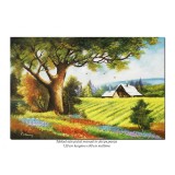 Tablouri pesaje din natura pictat manual gigant living, Oaza de liniste, 120x80cm ulei pe panza Constantin Feraru