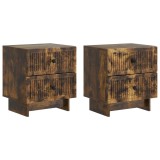 vidaXL Dulap de noapte 2 pcs Stejar fumuriu 43 x 34,5 x 47,5 cm 893846