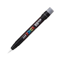 Marker cu varf tip pensula UNI Posca Brush PCF-350,alb