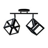 Lustra Forma Cub, STRUKTUR Duo, 2xE27, Negru, Metal