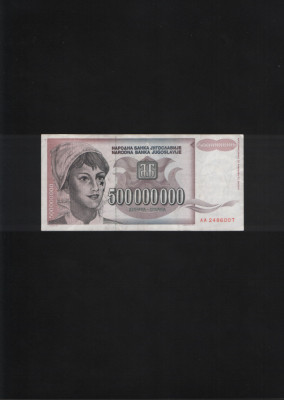 Iugoslavia Yugoslavia 500000000 500 000 000 dinara dinari 1993 seria2486007 foto