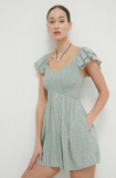 Hollister Co. rochie culoarea verde, cu decolteu in v, Hollister Co.