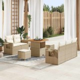 Cumpara ieftin Set de canapele pentru grădină cu pernă 8 pcs bej și crem