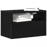 Cumpara ieftin Noptieră de perete, negru, 45x26x28,5 cm