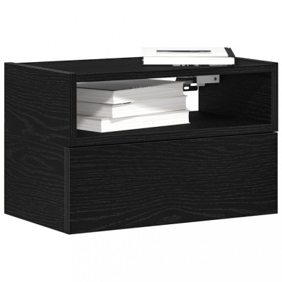 Gossi noptiera de perete, negru, 45x26x28,5 cm foto