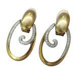 CERCEI CLIPS VINTAGE DIN METAL PLACATI CU AUR, PIERRE LANG