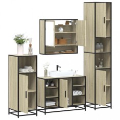 Gossi set de mobilier de baie din 4 piese din lemn de stejar sonoma