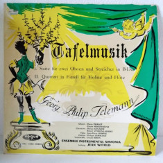 G.P. Telemann, Tafelmusik suite oboi, flaut, vioara, vinil, (EX)