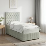 Cumpara ieftin Pat boxspring cu saltea Gri deschis 80 x 200 cm Catifea
