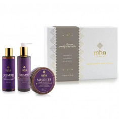 Set cadou ritual ayurvedic pentru par -sampon, balsam, masca- Isha