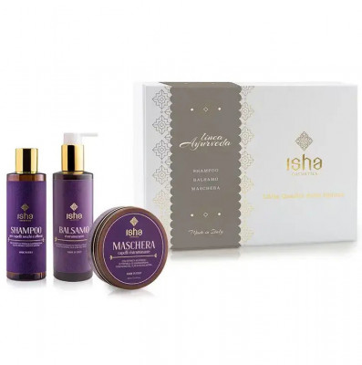 Set cadou ritual ayurvedic pentru par -sampon, balsam, masca- Isha foto