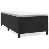 Cumpara ieftin Cadru de pat cu arcuri, negru, 100x200 cm, catifea