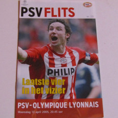 Program meci PSV EINDHOVEN - OLYMPIQUE LYON(Champions League 13.04.2005)