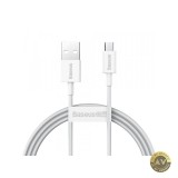 Cablu Date si Incarcare USB-A - microUSB Baseus Superior Series 18W 2m Alb CAMYS-A02