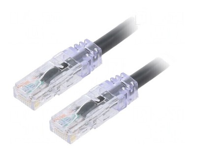 Patch cord TX6A 10Gig U/UTP Cat6a Negru 2m foto
