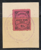 Posta locala Paltinis Hohe Rinne 1903 timbru 2h stampilat fragment de ilustrata