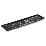 Set suport placute numar inmatriculare auto 3D (fata + spate) Citroen gri