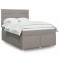 vidaXL Pat box spring cu saltea, gri taupe, 160x200 cm material textil 3291335