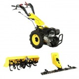 ProGARDEN Campo U16E motocultor multifunctional 14CP, benzina, EU V, pornire electrica, 3+2 viteze, reductor + FT90 freza tractata 900mm + BC120M bara