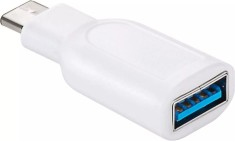 Adaptor USB 3.0 A mama - USB Type C tata alb Goobay