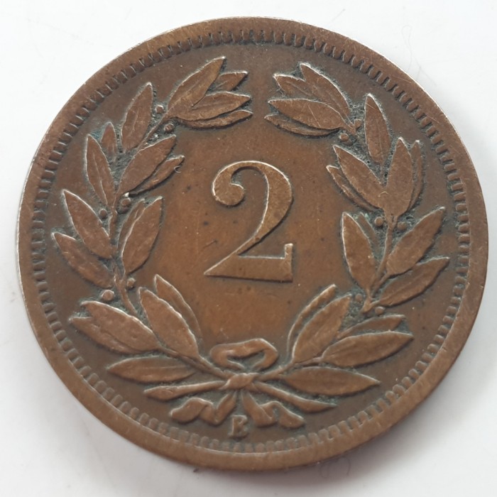 Elveția 2 rappen 1886