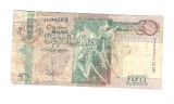 Bancnota Seychelles 50 rupees 1998, circulata, uzata