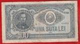 (13) BANCNOTA ROMANIA - 100 LEI 1952, REPUBLICA POPULARA ROMANA, PORTRET NICOLAE BALCESCU, SERIE ALBASTRA