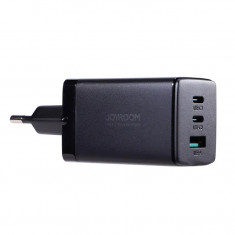 Incarcator de retea Joyroom TCG01, tehnologie GaN, 65W, 1 port USB si 2 porturi USB C, cablu USB C la USB C 1.2m inclus, 100W, functie de incarcare ra