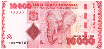 Tanzania 10 000 Shilingi 2015 P-44b Seria 9728747 foto