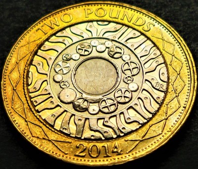 Moneda bimetal 2 POUNDS - ANGLIA / MAREA BRITANIE, anul 2014 *cod 4961 foto