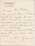 A1574 Semnătură olografă Sabin Manuilă, notă către Lucian Bolcaș, 1933, antet Recensăm&acirc;ntul General al Populației, cabinetul directorului
