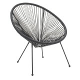 Fotoliu Acapulco pakoworld metal negru- pe negru 71x76x85cm