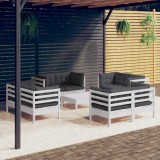 Gossi set mobilier de gradina cu perne, 9 piese, antracit, lemn pin